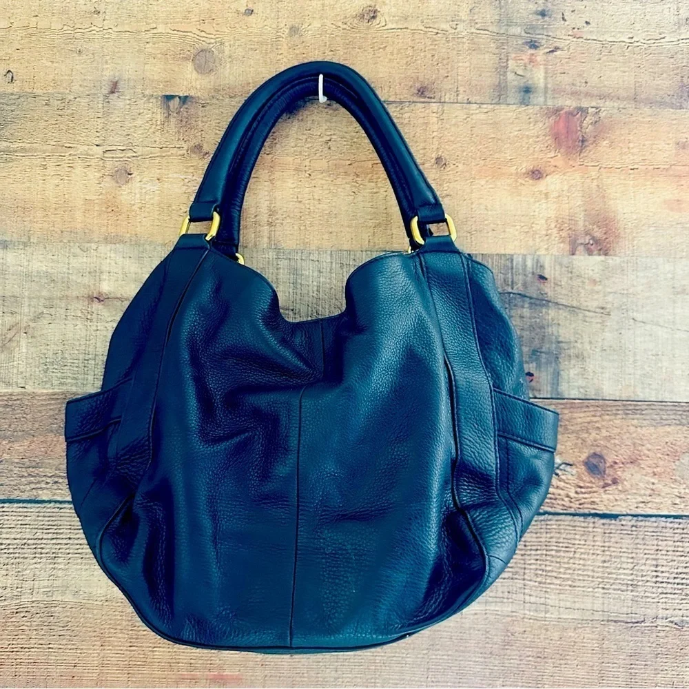 J. Crew Campo Elegant Black Leather Shoulder Bag